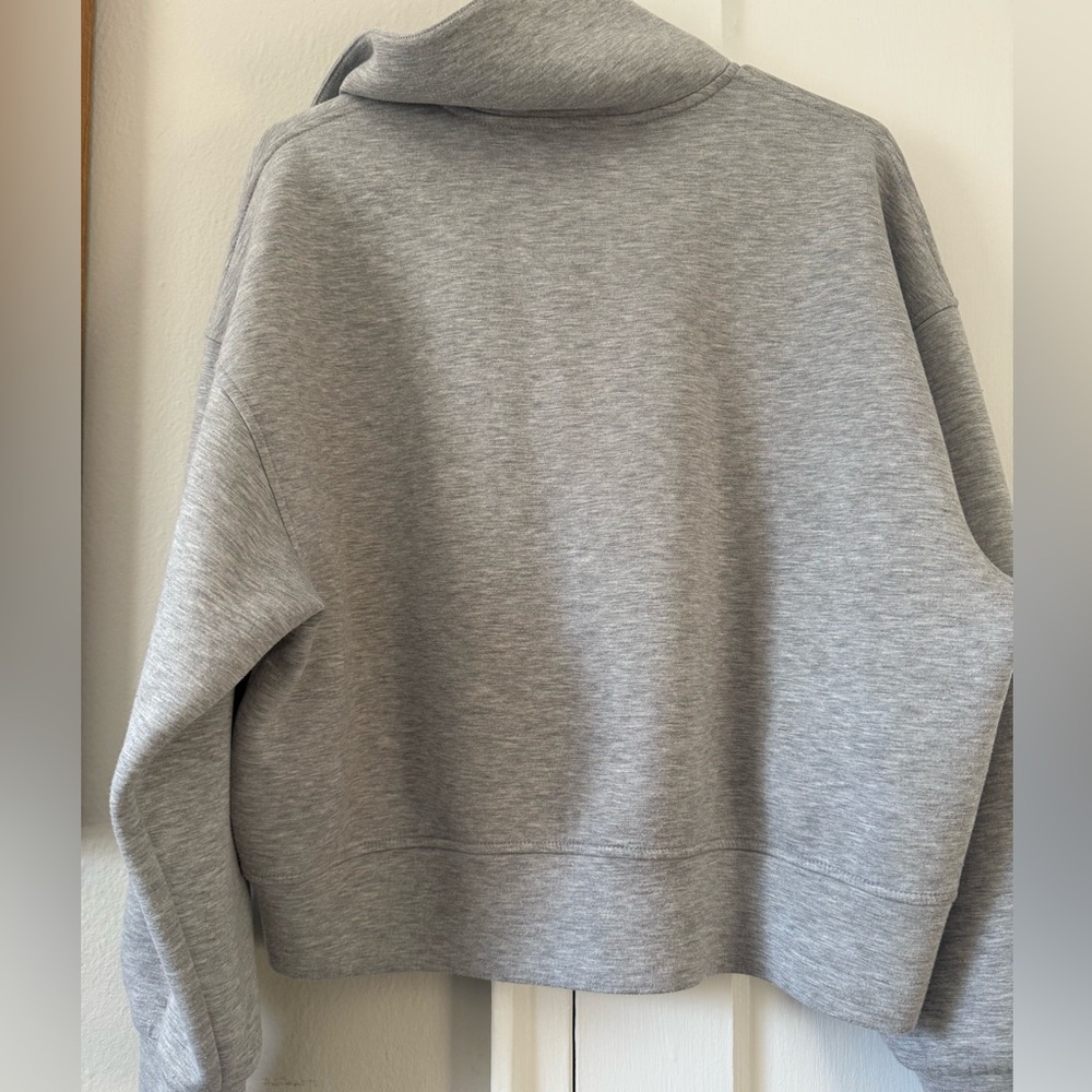 Old Navy Active Bounce Fleece Gray Quarter Zip Size Large - Picture 3 of 8